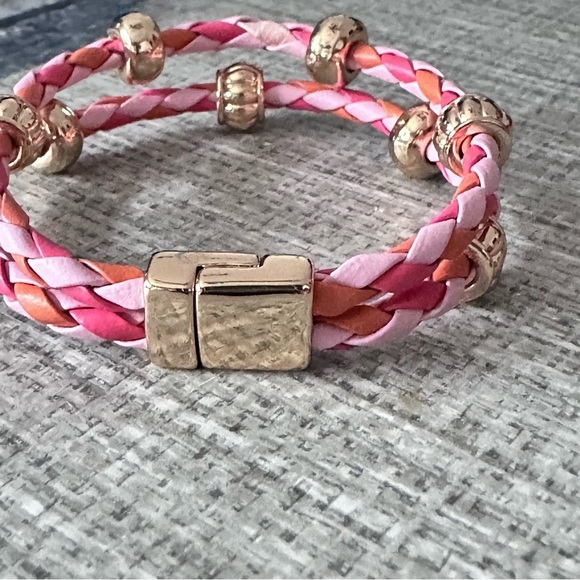 Napier Pink and Gold Braided Bracelet Size 6 - Picture 1 of 7